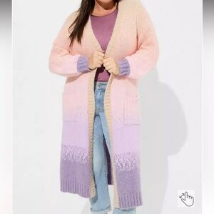 Torrid Rainbow Coatigan NWT Size Torrid 12